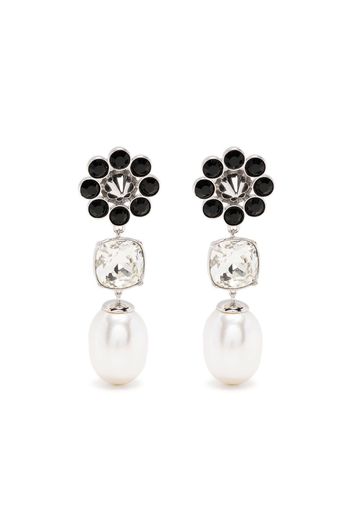 Shrimps Terry faux pearl-embellished earrings - Schwarz