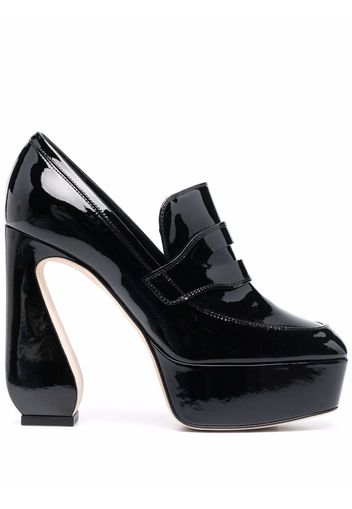 Si Rossi 85mm sculpted patent-leather loafers - Schwarz