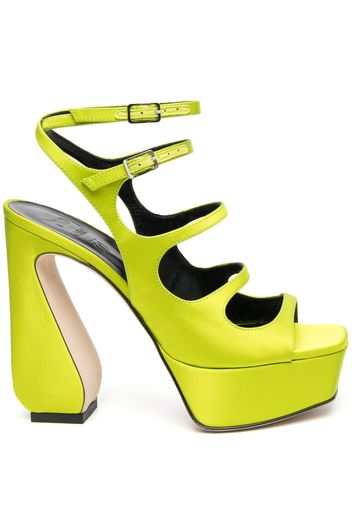 Si Rossi 140mm platform leather sandals - Grün