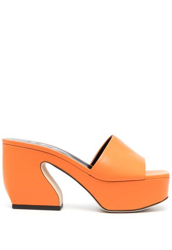 Si Rossi 95mm sculpted-heel mules - Orange