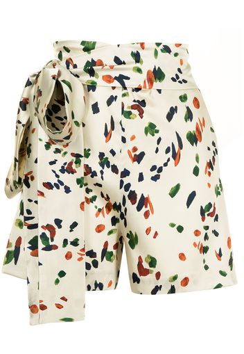 Silvia Tcherassi Seidenshorts mit Aquarell-Print - Braun