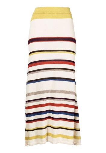 Silvia Tcherassi striped knit midi skirt - Nude