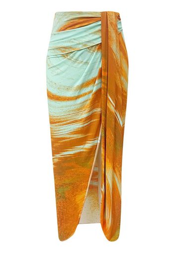 Simkhai Gwena marble high-waisted skirt - Orange