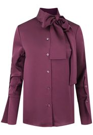 Simkhai Candela pussy-bow satin shirt - Violett