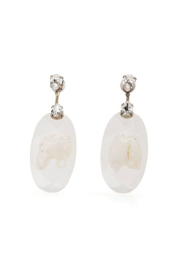 Simone Rocha clear pearl-embellished drop earrings - Nude