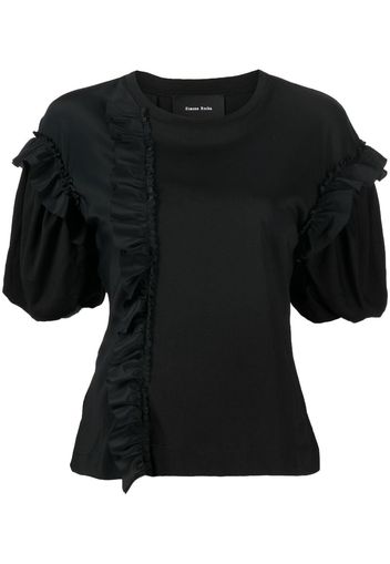 Simone Rocha ruched puff-sleeve T-shirt - Schwarz