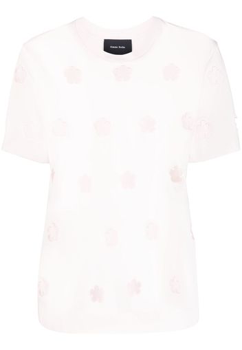 Simone Rocha floral cut-out T-shirt - Rosa