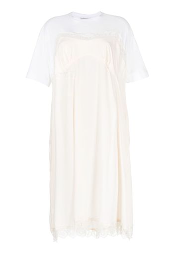 Simone Rocha lace-trim T-shirt dress - Weiß