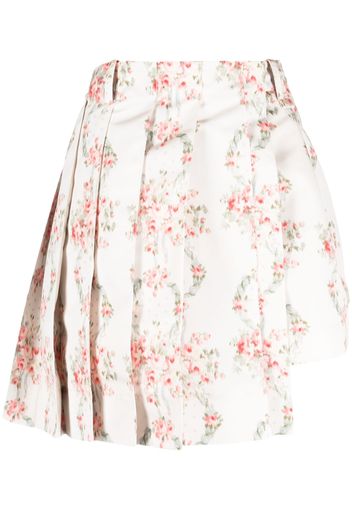 Simone Rocha floral-print asymmetric skorts - Nude