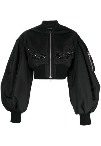 Simone Rocha puff-sleeved cropped jacket - Schwarz