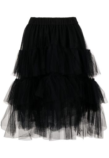 Simone Rocha tiered tulle midi skirt - Schwarz