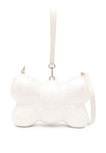 Simone Rocha pearlescent-effect bow-shaped clutch - Weiß