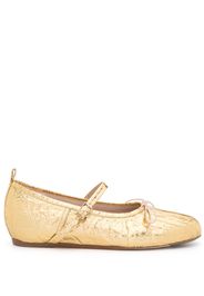 Simone Rocha pleated-toe ballerina shoes - Gold