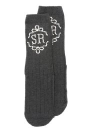 Simone Rocha monogram-embellished cotton socks - Grau