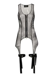 Simone Rocha Semi-transparentes Top - Schwarz