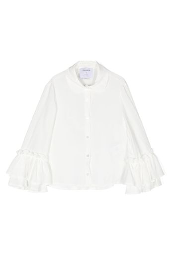 Simonetta ruffle-sleeve button-front blouse - Weiß