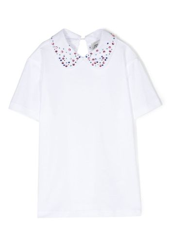 Simonetta crystal-embellished collar shirt - Weiß