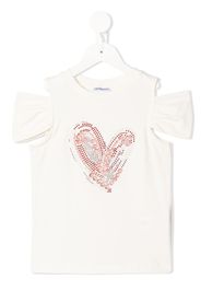 Simonetta T-Shirt mit Cold Shoulder - Weiß