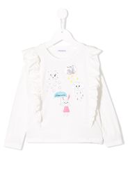 Simonetta Oberteil mit Rüschen - Weiß