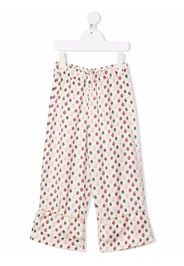 Simonetta graphic-print wide-leg trousers - Nude