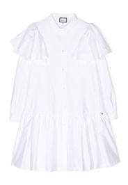 Simonetta Gesmoktes Kleid mit Rüschen - Weiß