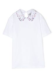 Simonetta crystal-embellished collar shirt - Weiß