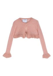 Simonetta ruffle-trim cropped cardigan - Rosa