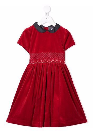 Siola velvet-effect embroidered dress - Rot