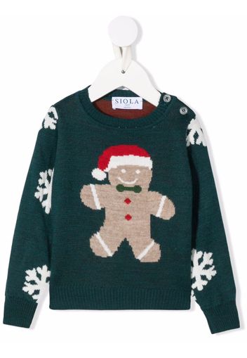 Siola gingerbread intarsia jumper - Grün