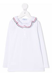 Siola frilled-collar polo shirt - Weiß
