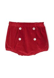 Siola velvet-effect decorative-buttons shorts - Rot