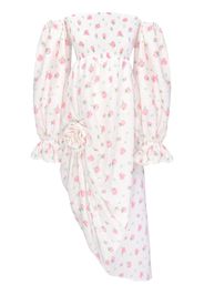 Sleeper Atlanta Leinenkleid mit Rosen-Print - Weiß