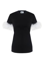 Sleeper T-Shirt mit Federn - Schwarz
