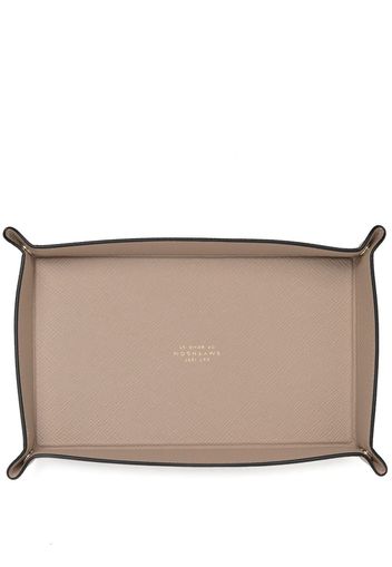 Smythson small rectangular trinket tray - Braun