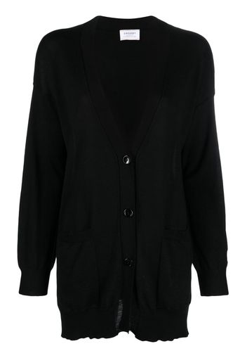 Snobby Sheep button-fastening long cardigan - Schwarz