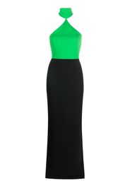 Solace London two-tone crepe maxi dress - Grün