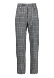 SONGZIO zip-detail check-print wool trousers - Schwarz