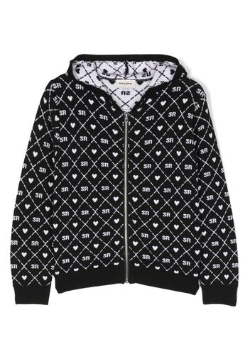 SONIA RYKIEL ENFANT Kapuzenjacke mit Monogramm-Intarsie - Schwarz