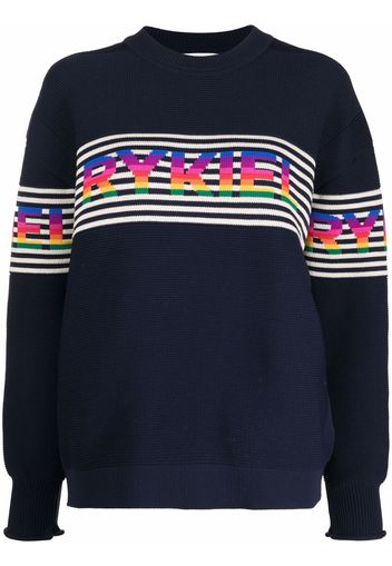 SONIA RYKIEL striped logo-knit jumper - Blau