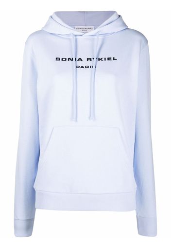 SONIA RYKIEL logo-print cotton hoodie - Blau