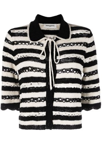 Sonia Rykiel Gestreifter Cardigan - Schwarz