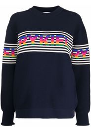 SONIA RYKIEL striped logo-knit jumper - Blau