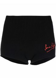 SONIA RYKIEL logo-embroidered knitted shorts - Schwarz