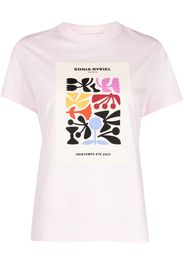 Sonia Rykiel logo art-print cotton T-shirt - Rosa