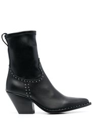 Sonora 85mm studded leather boots - Schwarz