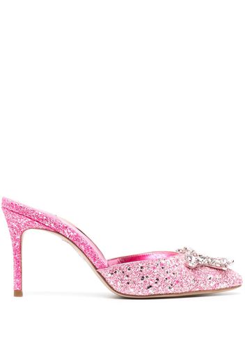 Sophia Webster Margaux glitter-detailed 85 mules - Rosa