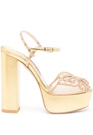 Sophia Webster Farfalla crystal-embellished 140mm sandals - Gold