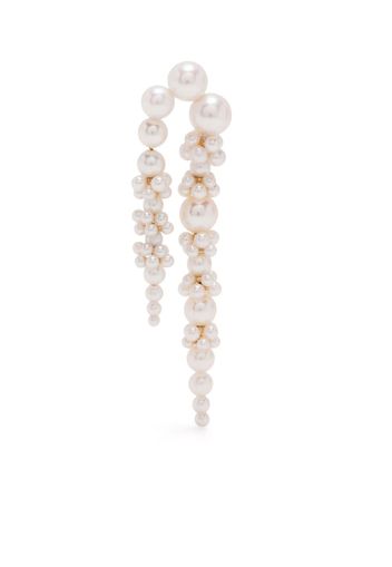 Sophie Bille Brahe 18kt yellow gold Palais de Nuit pearl drop earring - Weiß