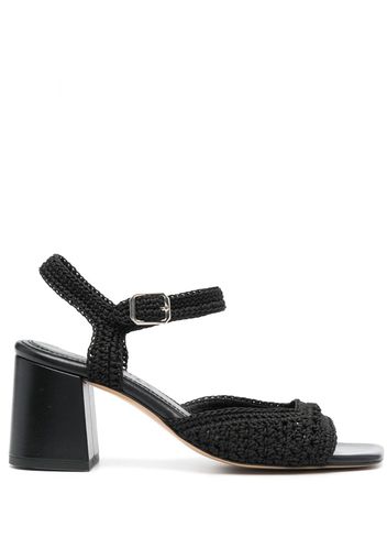 Souliers Martinez Sicilia 75mm woven leather sandals - Schwarz