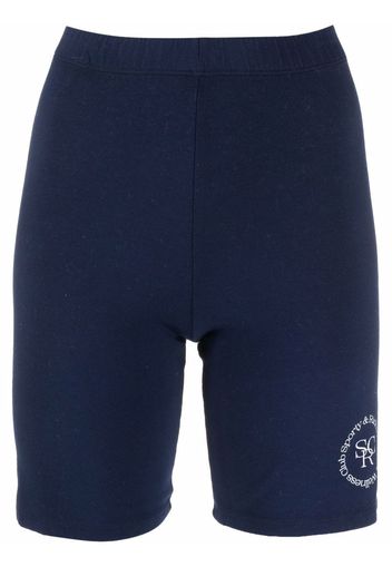 Sporty & Rich logo-print biker shorts - Blau